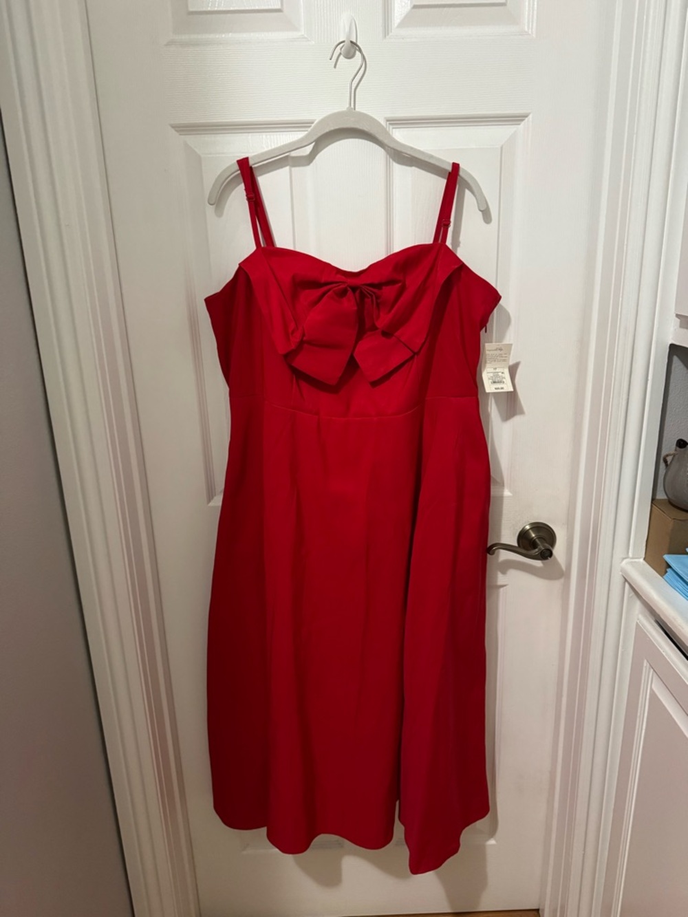 a new day Red Midi Dress with Bow Detail